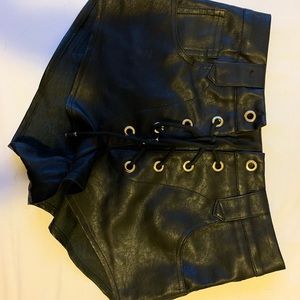 High rise lace up shorts